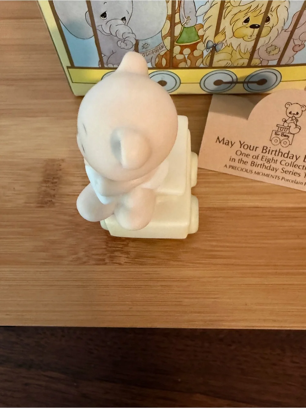 Vintage ENESCO Precious Moments 1985 #15938 FOR BABY Birthday Toy Train Figurine